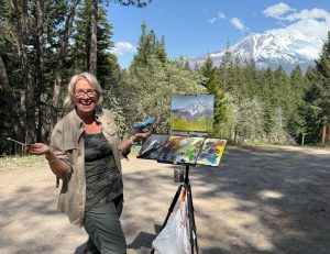 The Joy is still there, even after a long day of painting at Mt.Shasta